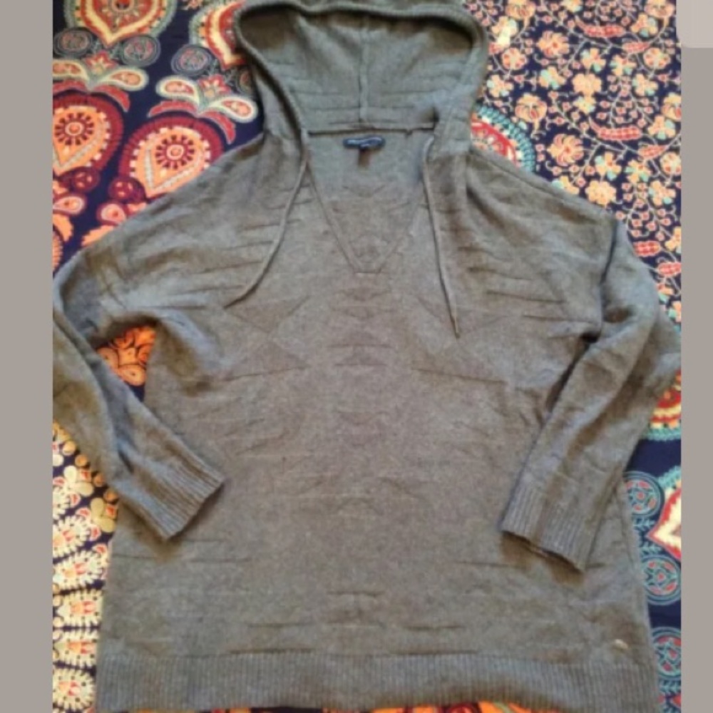 Sold 🌟AEO Brown Grey Hooded Sweater XS - Picture 3 of 4